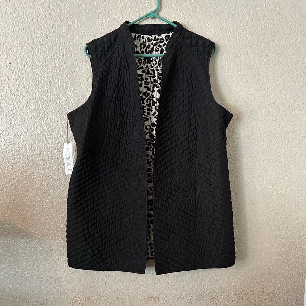 Chico's Black Quilted Sleeveless Vest